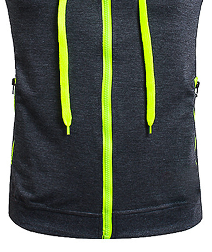 ZITY Men's Zip Up Cotton Sleeveless Hoodie-DUMMG05213|Zitysports