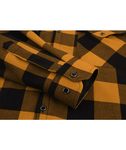 ZITY Men's Long Sleeve with Double Pockets Plaid Hoodie Jacket-DUMJA05356|Zitysports