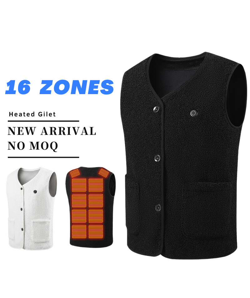 Unisex Sherpa Fleece Heated Vest-2316