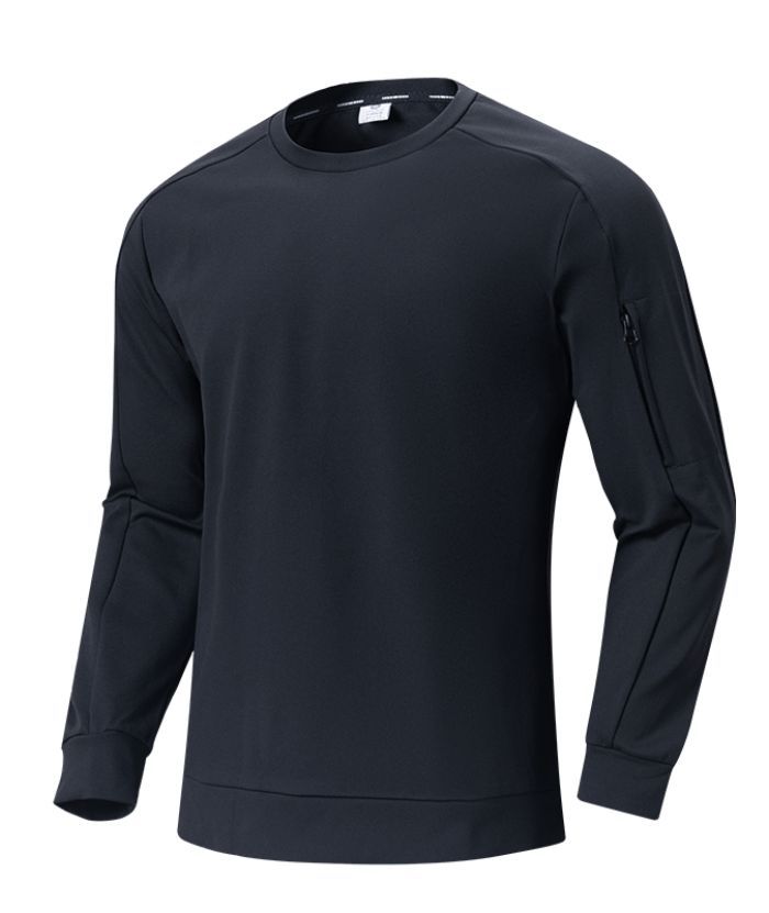 Men's Moisture Wicking Pullover Long Sleeve Polo Shirt-DUMLP05805