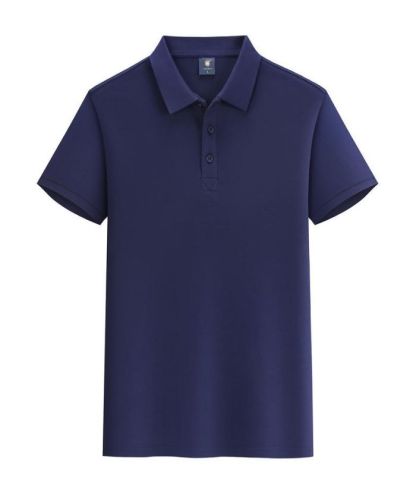 Unisex Solid Color Cotton Lapel Polo Shirt-DUMPO05925