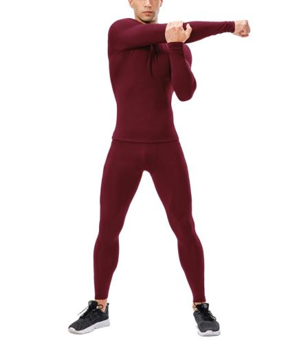 ZITY Men's Quarter Zipper Compression Shirt with Trouser Set-DUMTR05958