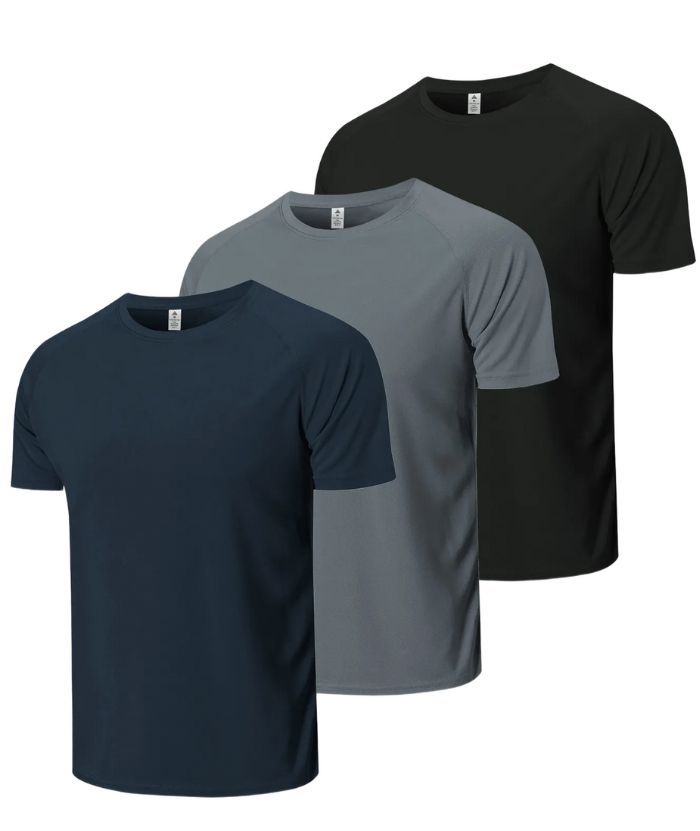 5 Pack/3 Pack Men's Round Neck Sports T-Shirt-TZUHE00147
