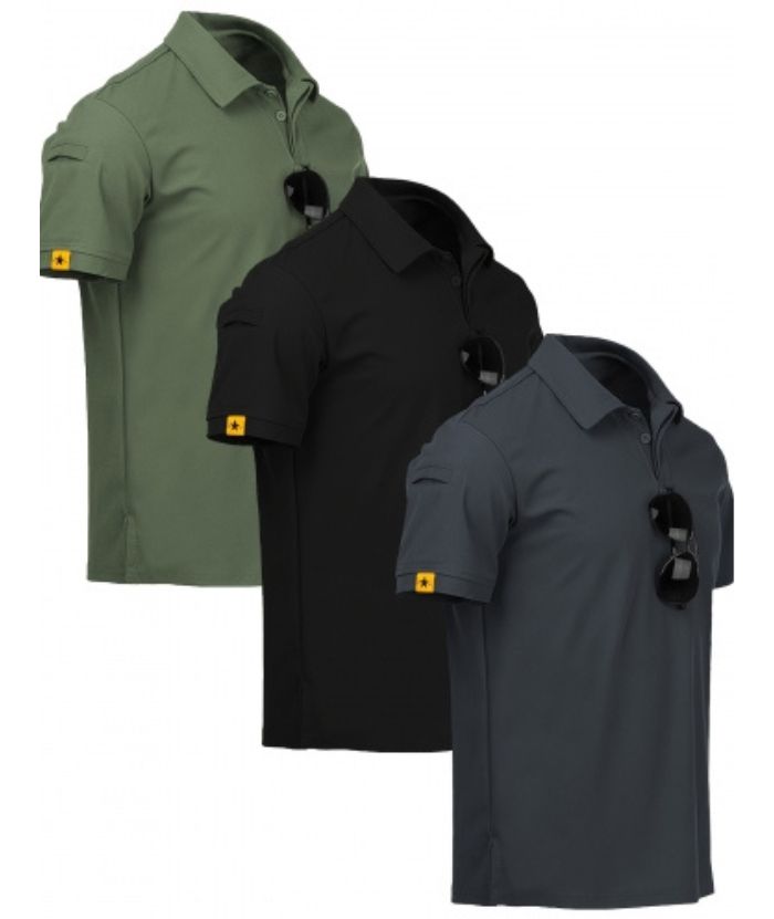 5/3 Pack Men's Solid Color Polo Shirt-TZUHE00105