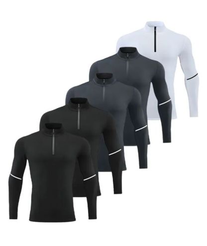 5 Pack Men's Stand Collar Dri Fit Sports Compression Shirt-DZUHE00190