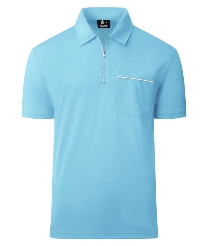 ZITY Men's Quarter Zip Slim Fit Polo Shirt-ZPK008403