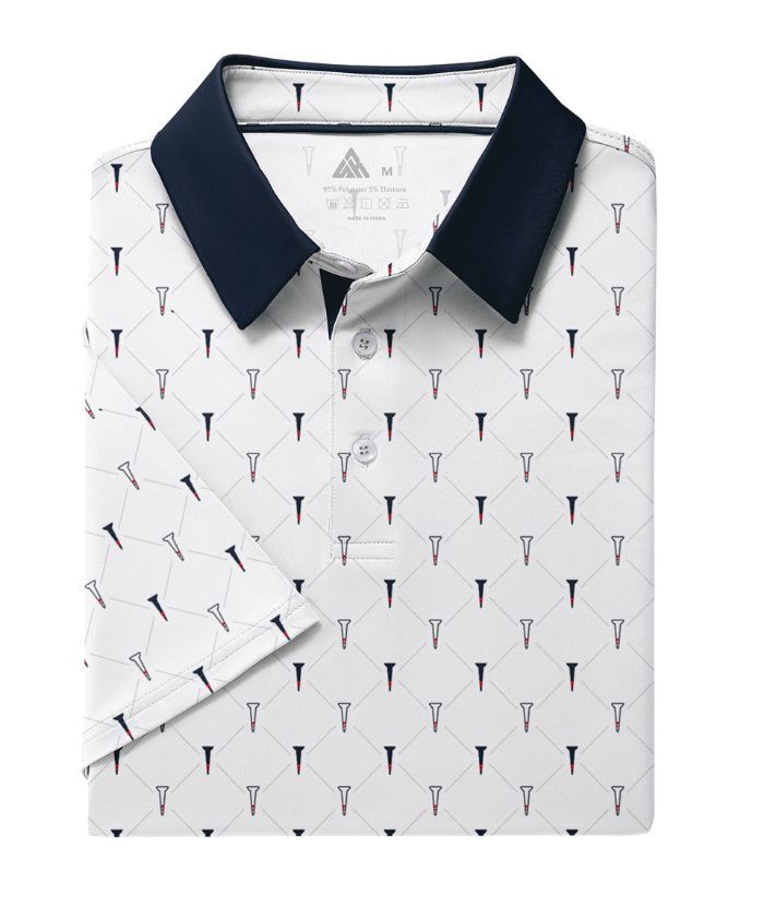 ZITY Men's Hawaiian Flower Print Polo Shirts-CUMPO05190