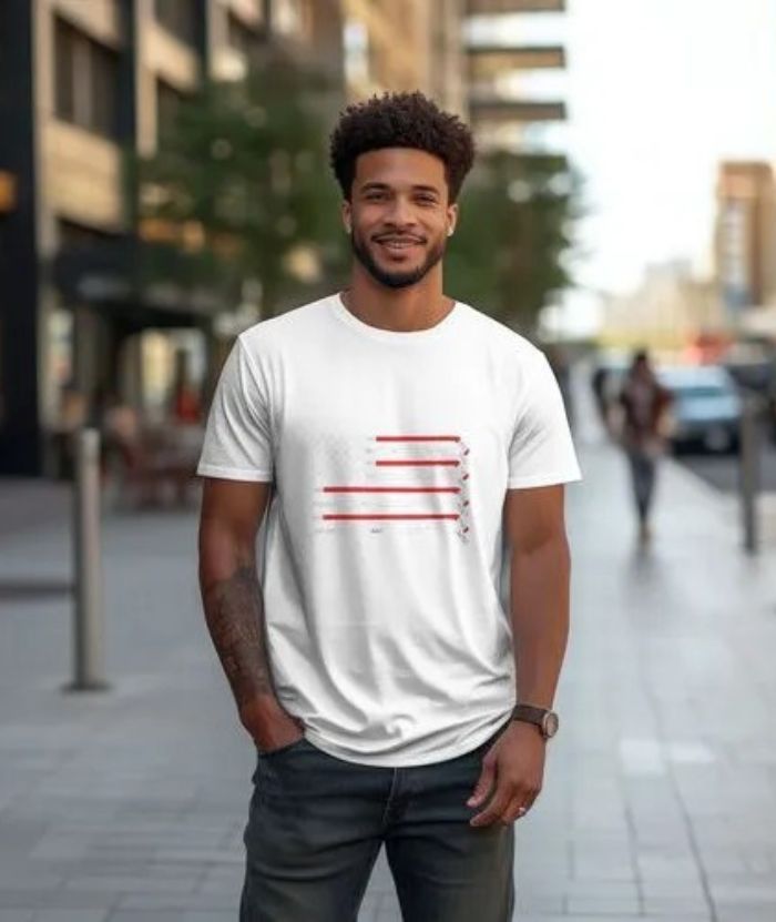 ZITY Men's American Flag printed 100% Cotton T-Shirt