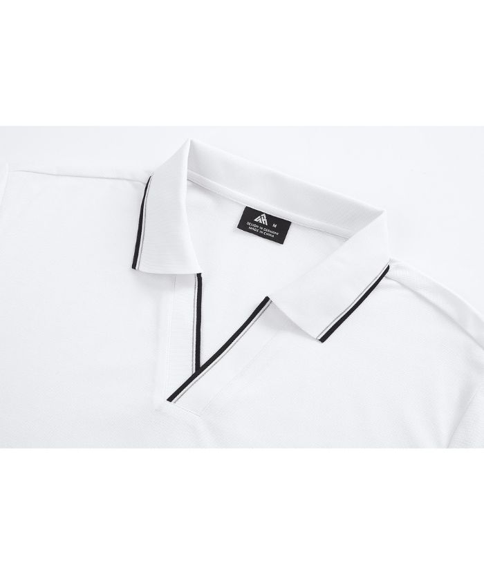 ZITY Men's V Neck Slim Fit Golf Polo Shirt-CUMPO01157