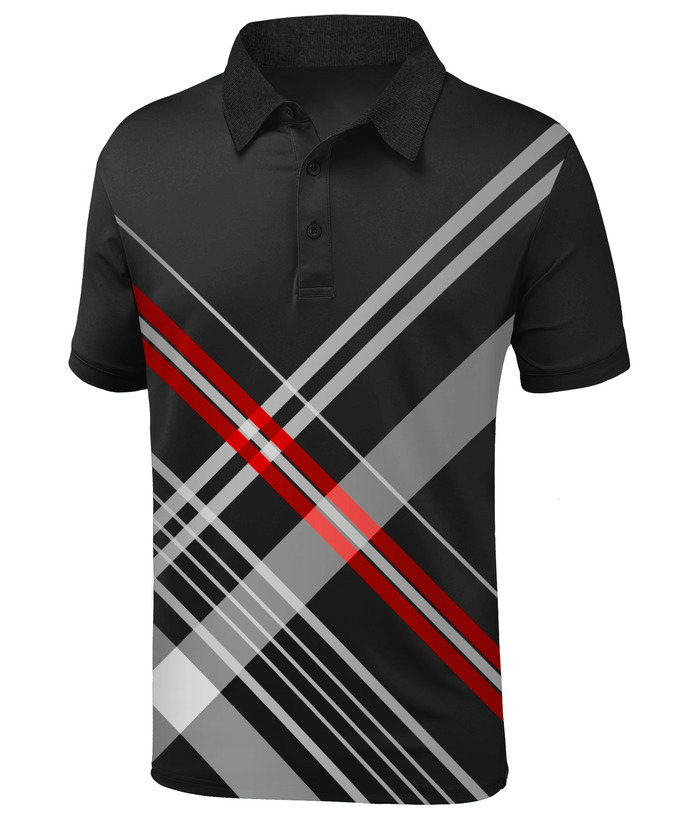 ZITY Men's Striped Print Sports Slim Fit Polo Shirt-APOH700040