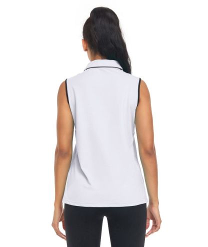 ZITY Women's Sleeveless Quarter Zip Golf Polo Shirt-CUWPO01362