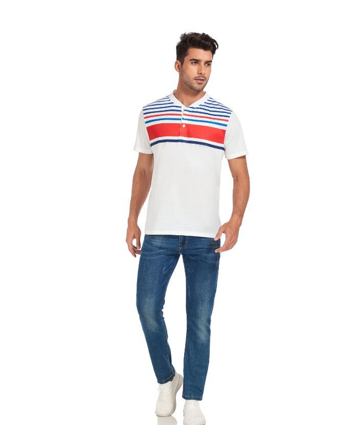 ZITY Men's Dri Fit Stripe Summer T-Shirt-CUMSS01736