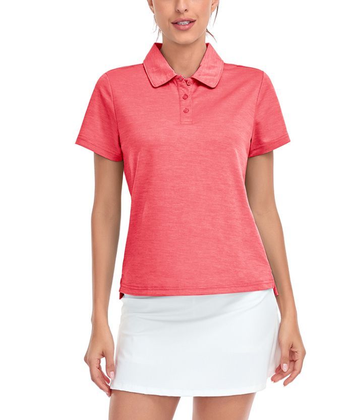 ZITY Women's Solid Color Sports Slim Fit Polo Shirt-CUWPO01554