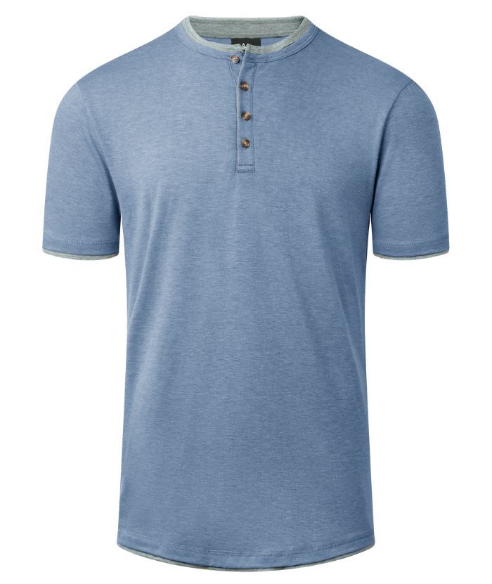 ZITY Men's Slim Fit Summer Henley T-Shirt-CUMSS02519