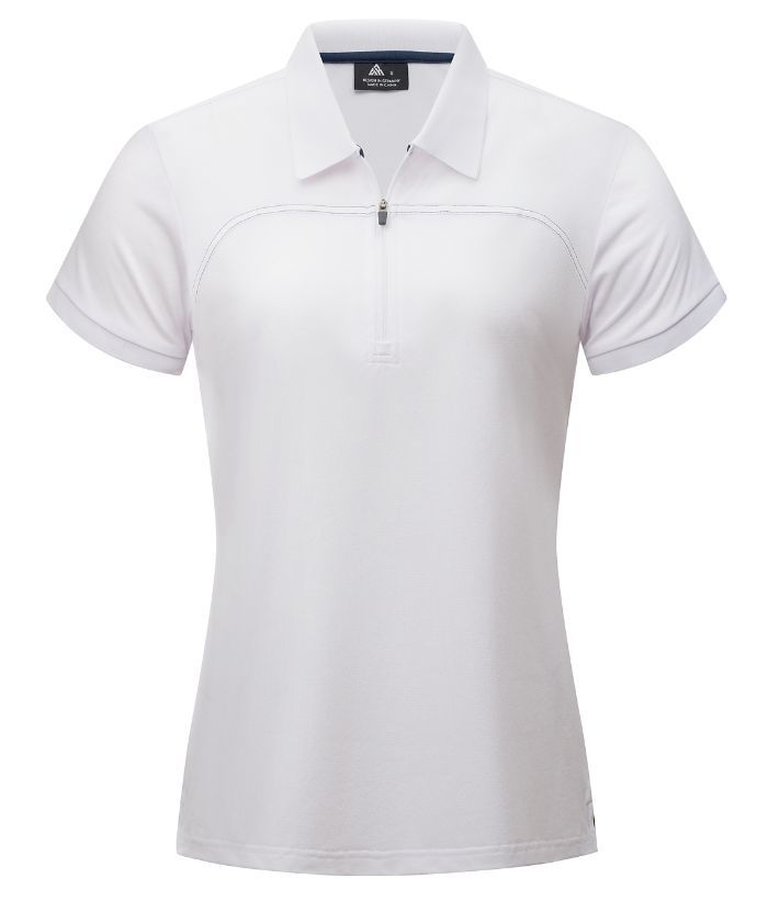 ZITY Women's Quarter Zip Slim Fit Solid Color Polo Shirt-CUWPO01996
