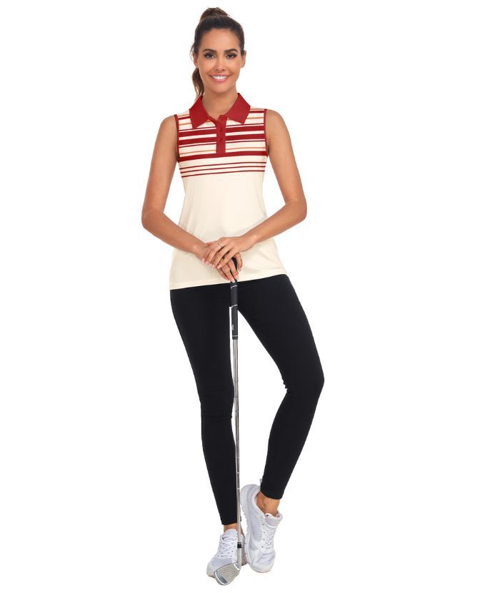 ZITY Women's Dri Fit Sleeveless Golf Polo Shirt-CUWBP02268