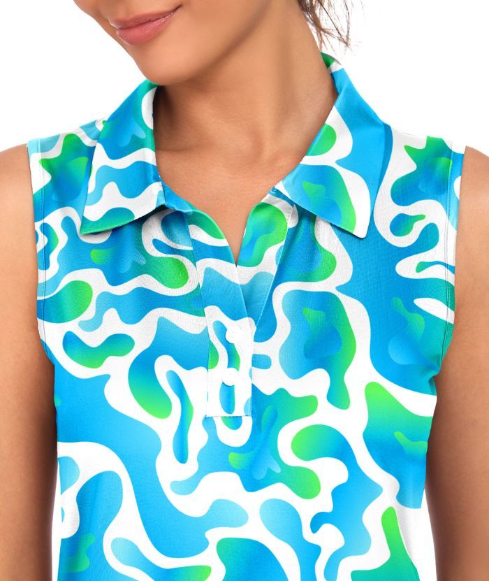 ZITY Women's Slim Fit V Neck Golf Polo Shirt-CUWBP02298