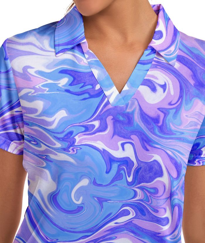 ZITY Women's Dri Fit V Neck Golf Polo Shirt-CUWPO02294