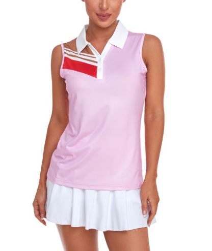 ZITY Women's Sleeveless Slim Fit Quick Dry Golf Polo Shirt-CUWBP02260