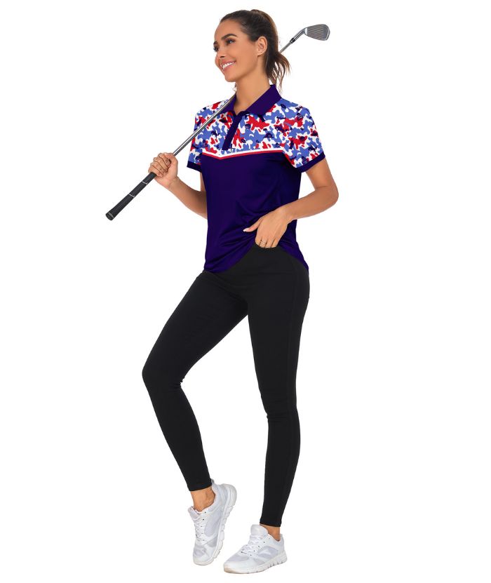 ZITY Women's Dark Blue Golf Polo Shirt-CUWPO02322