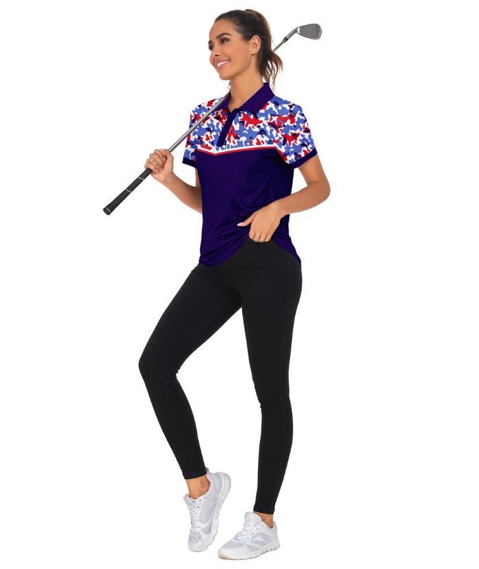 ZITY Women's Dark Blue Golf Polo Shirt-CUWPO02322
