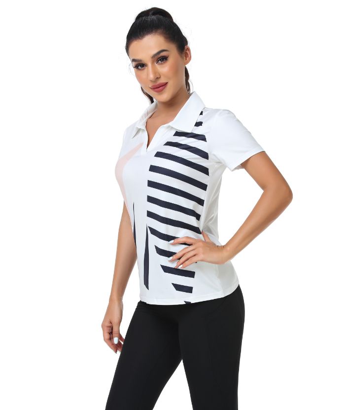 ZITY Women's Dri Fit White Golf Polo Shirt-CUWPO01005