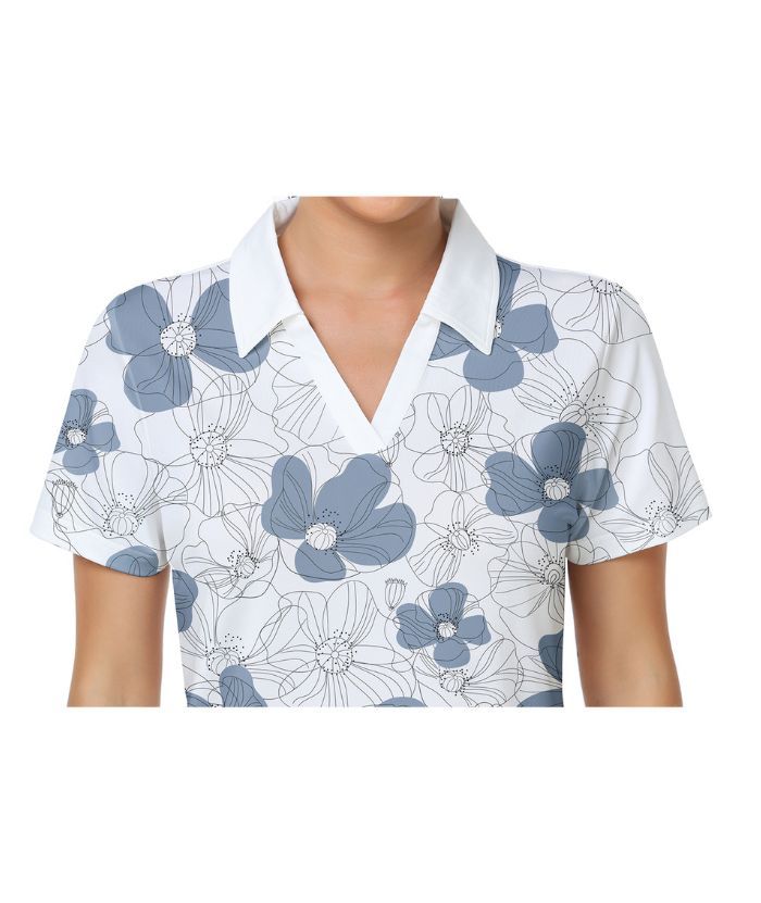 ZITY Women's Slim Fit White Golf Polo Shirt-CUWPO01006