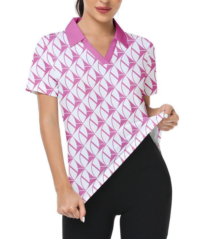 ZITY Women's Dri Fit Pink Golf Polo Shirt-CUWPO01011