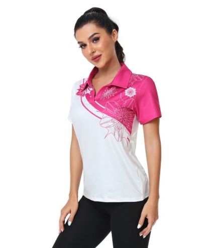 ZITY Women's Slim Fit White Golf Polo Shirt-CUWPO01013