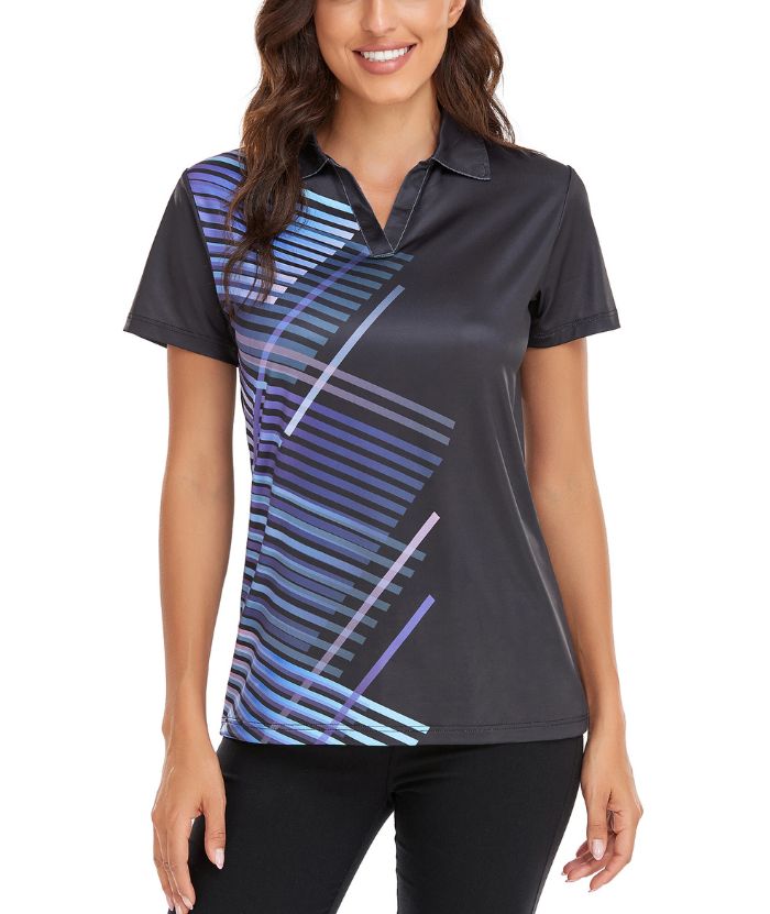 ZITY Women's V Neck Sports Dri Fit Casual Polo Shirt-CFWZZ00004