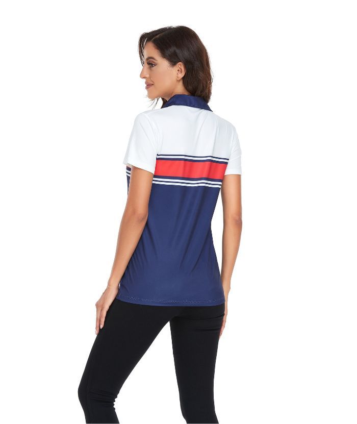 ZITY Women's Casual V Neck Slim Fit Golf Polo Shirt-CFWTX00035