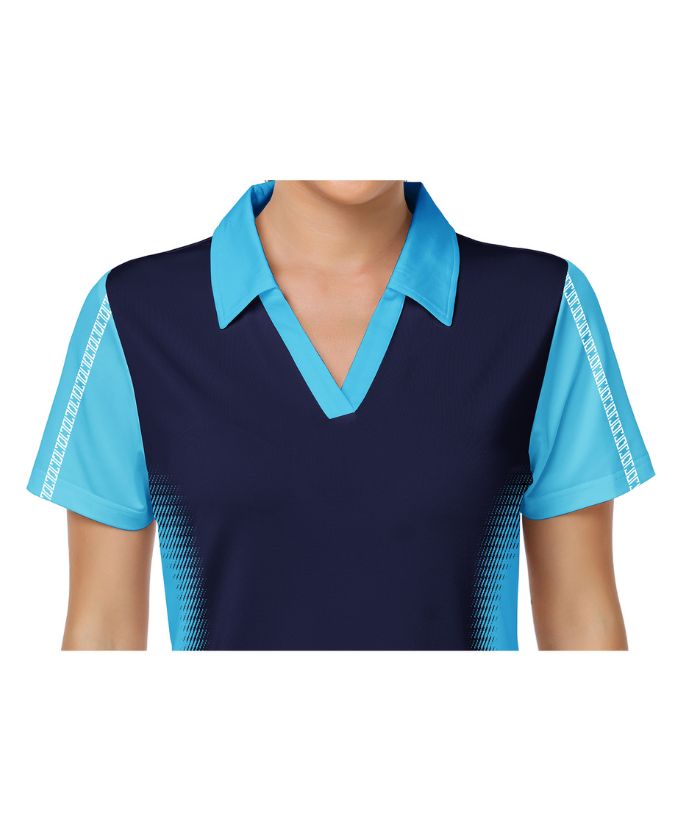 ZITY Women's Slim Fit Dark Blue Golf Polo Shirt-CUWPO01223