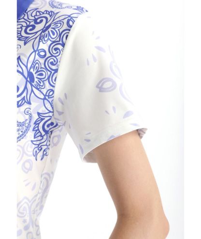 ZITY Women's Slim Fit Flower Print Golf Polo Shirt-CFWZZ00032