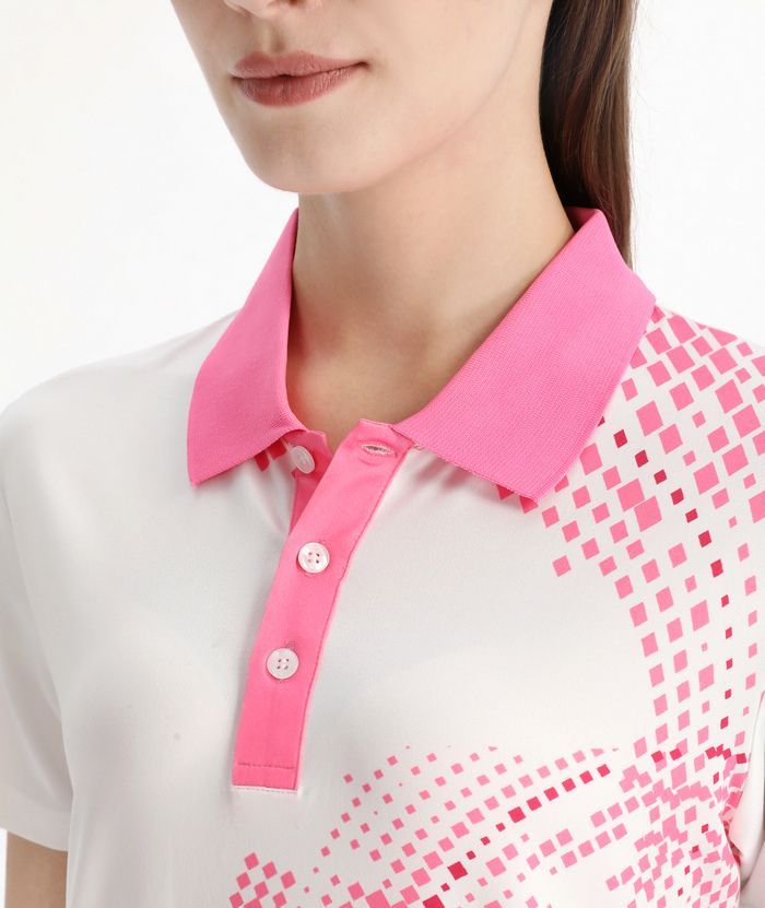 ZITY Women's Pink Dri Fit Golf Polo Shirt-CFWTX00034