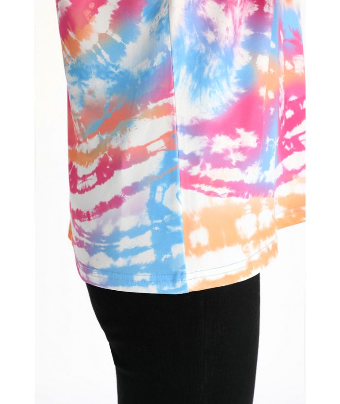 ZITY Women's Slim Fit Tie Dye Print Golf Polo Shirt-CFWZZ00041