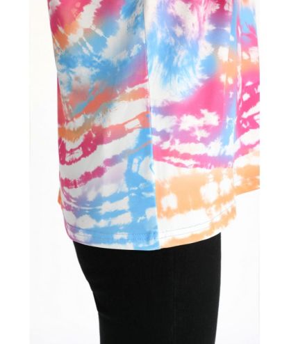 ZITY Women's Slim Fit Tie Dye Print Golf Polo Shirt-CFWZZ00041