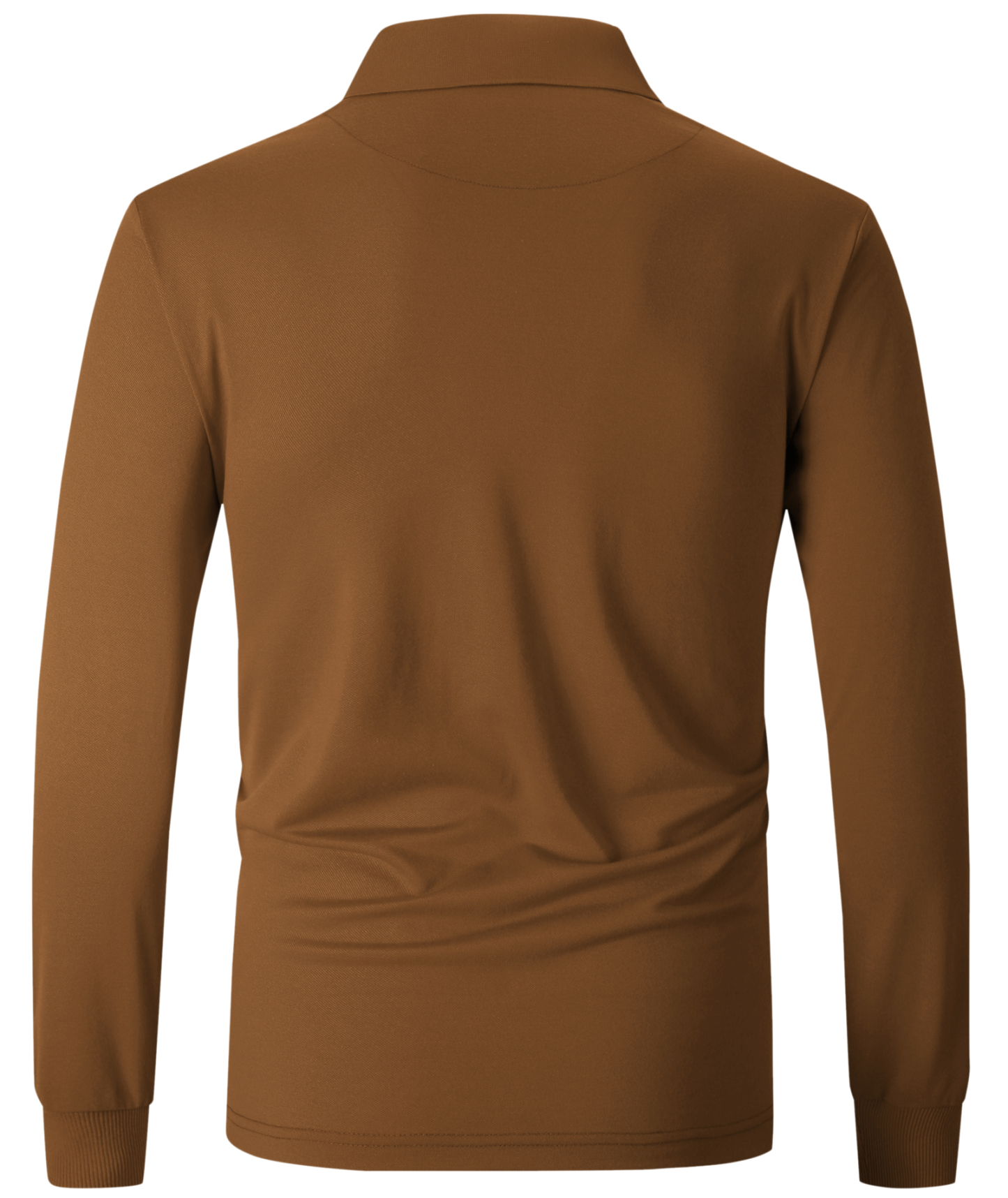 ZITY Men's Button Up Dri Fit Long Sleeve Polo Shirt-CFMPO00095