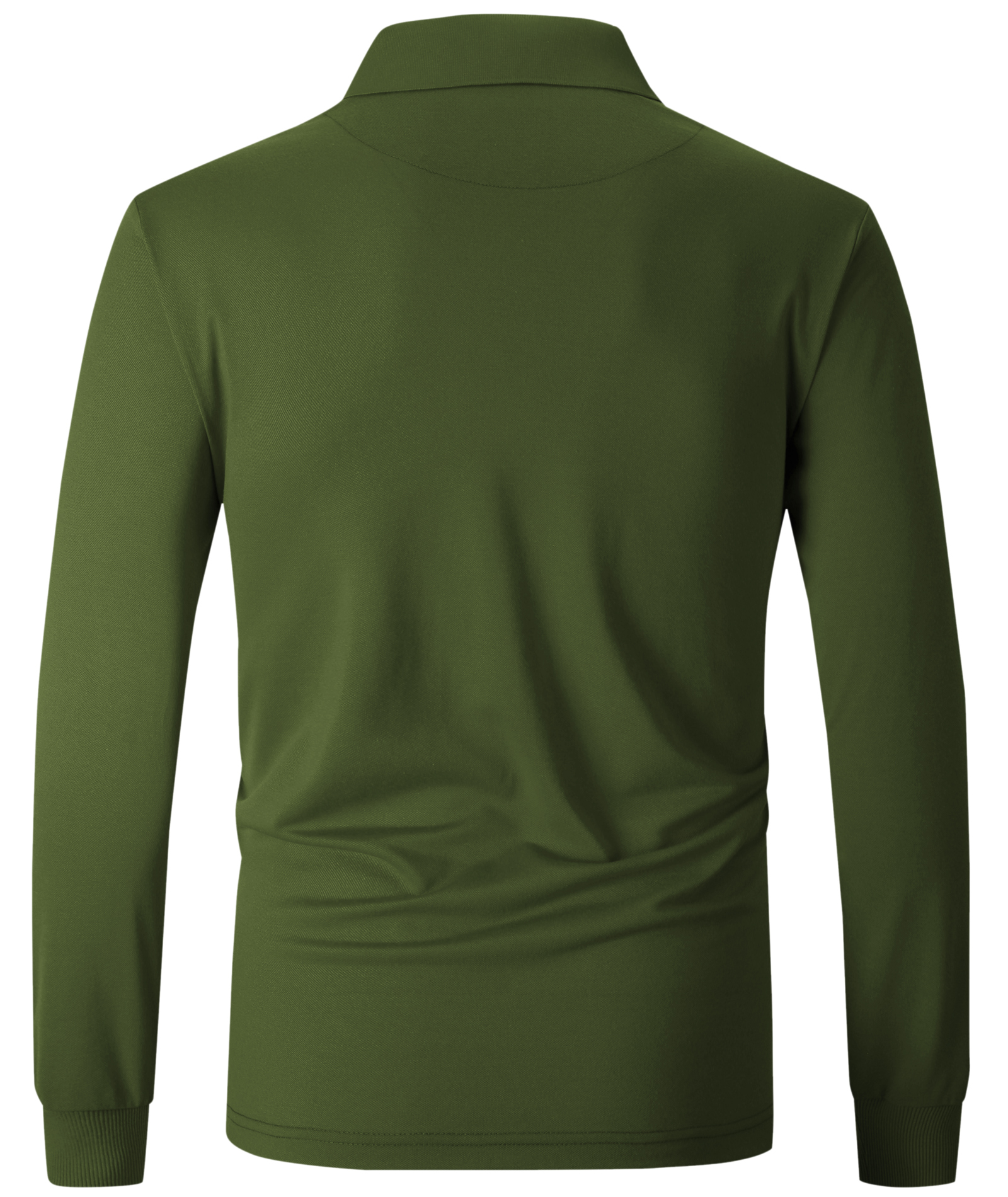 ZITY Men's Button Up Dri Fit Long Sleeve Polo Shirt-CFMPO00095