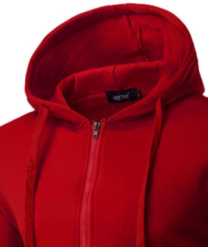 ZITY Men's Long Sleeve Solid Color Fleece Kangaroo Pocket Hoodie-DUMFH04879 | Zitysports