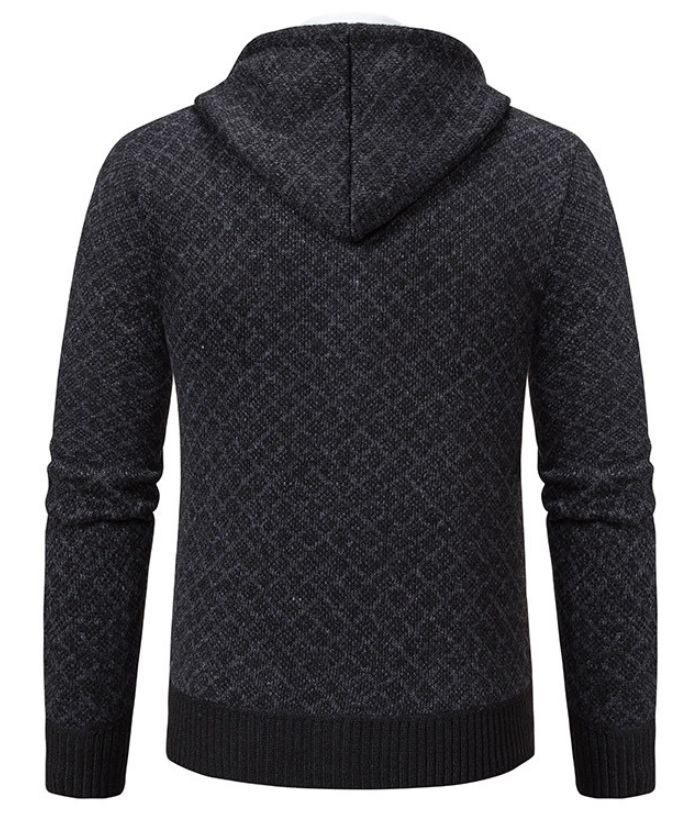 ZITY Men's Knitted Zip-Up Long Sleeve Hoodie-DUMFH05055|Zitysports