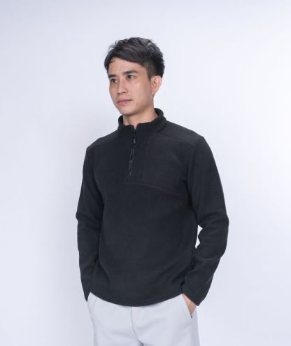 ZITY Men's 1/4 Zip Up Long Sleeve Polo Shirt-8843