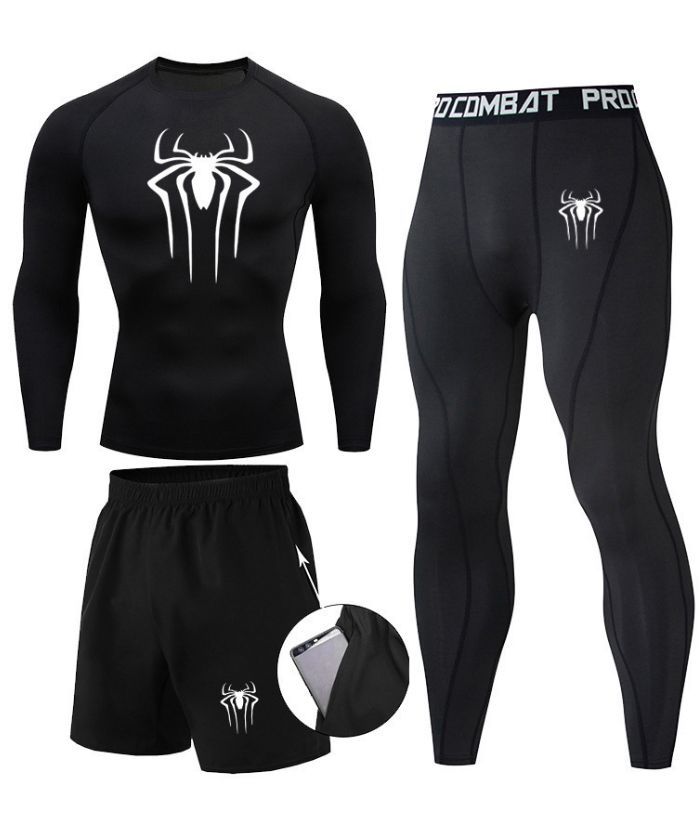 ZITY Men's Dri Fit Three Piece Compression Suit-DUMTR05987