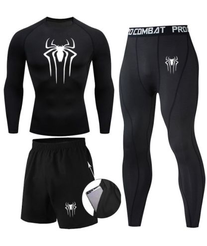 ZITY Men's Dri Fit Three Piece Compression Suit-DUMTR05987