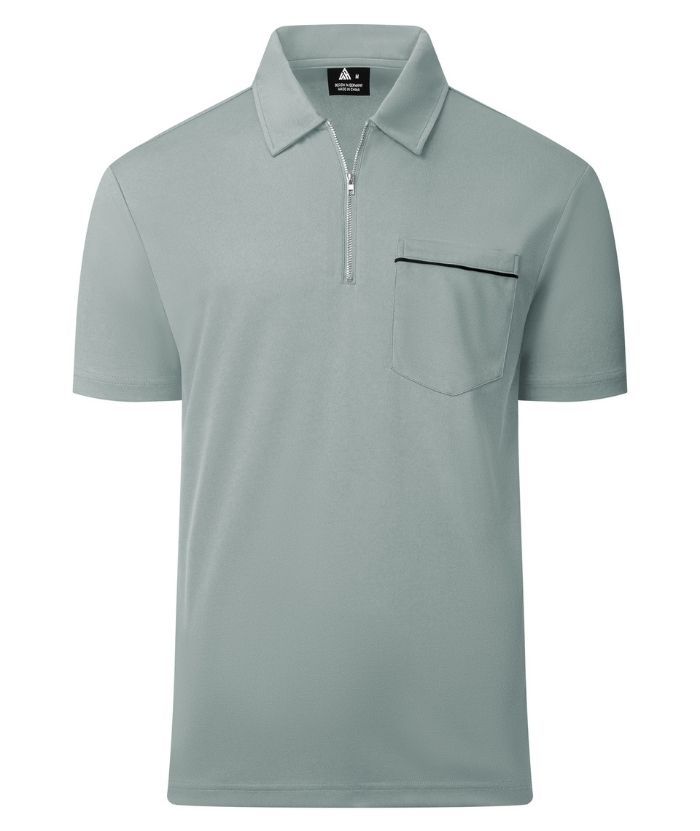 ZITY Men's Quarter Zip Slim Fit Polo Shirt-ZPK008403