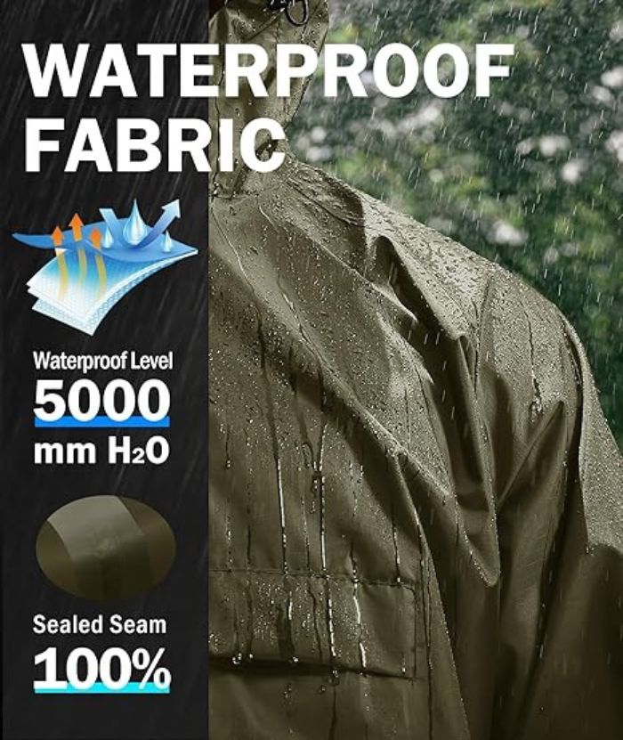 ZITY Men's Waterproof Lightweight Packable Rain Jacket-CUMRC04444