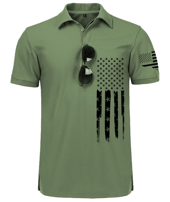 ZITY Men's Button Up Slim Fit Printed Polo Shirt-CUMPO06122
