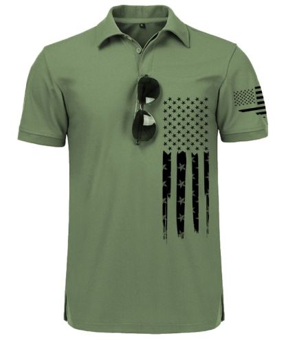 ZITY Men's Button Up Slim Fit Printed Polo Shirt-CUMPO06122