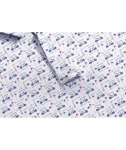 ZITY Men's Button Up Dri Fit Printed Polo Shirt-CUMPO05527
