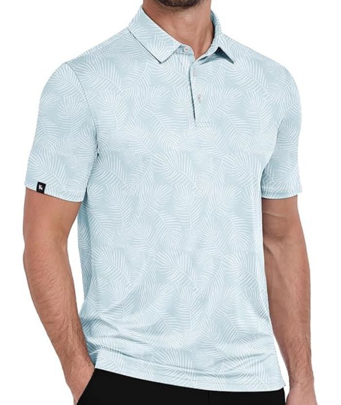 ZITY Men's Button Up Casual Print Polo Shirt-CUMPO06176