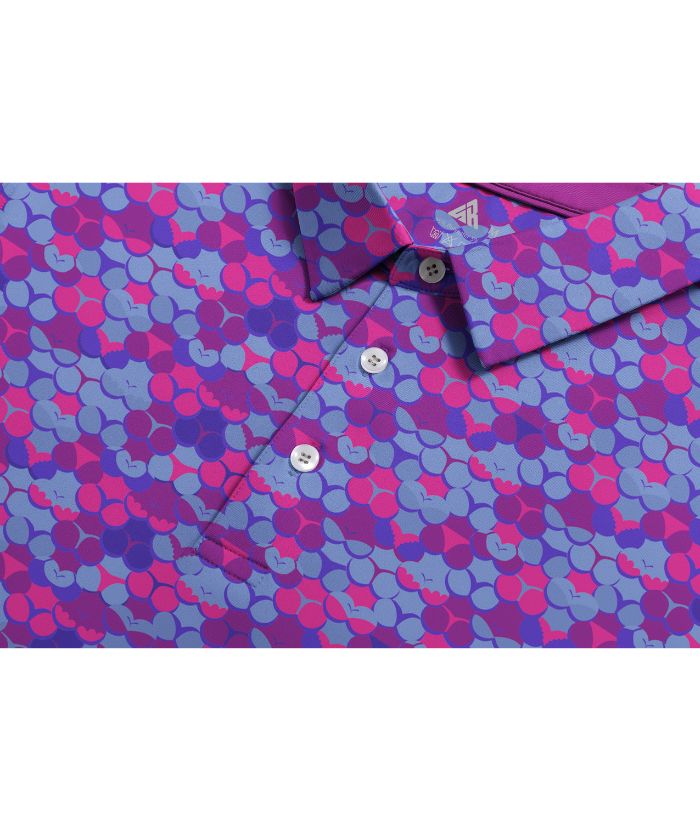 ZITY Men's Button Up Slim Fit Printed Polo Shirt-CUMPO05189